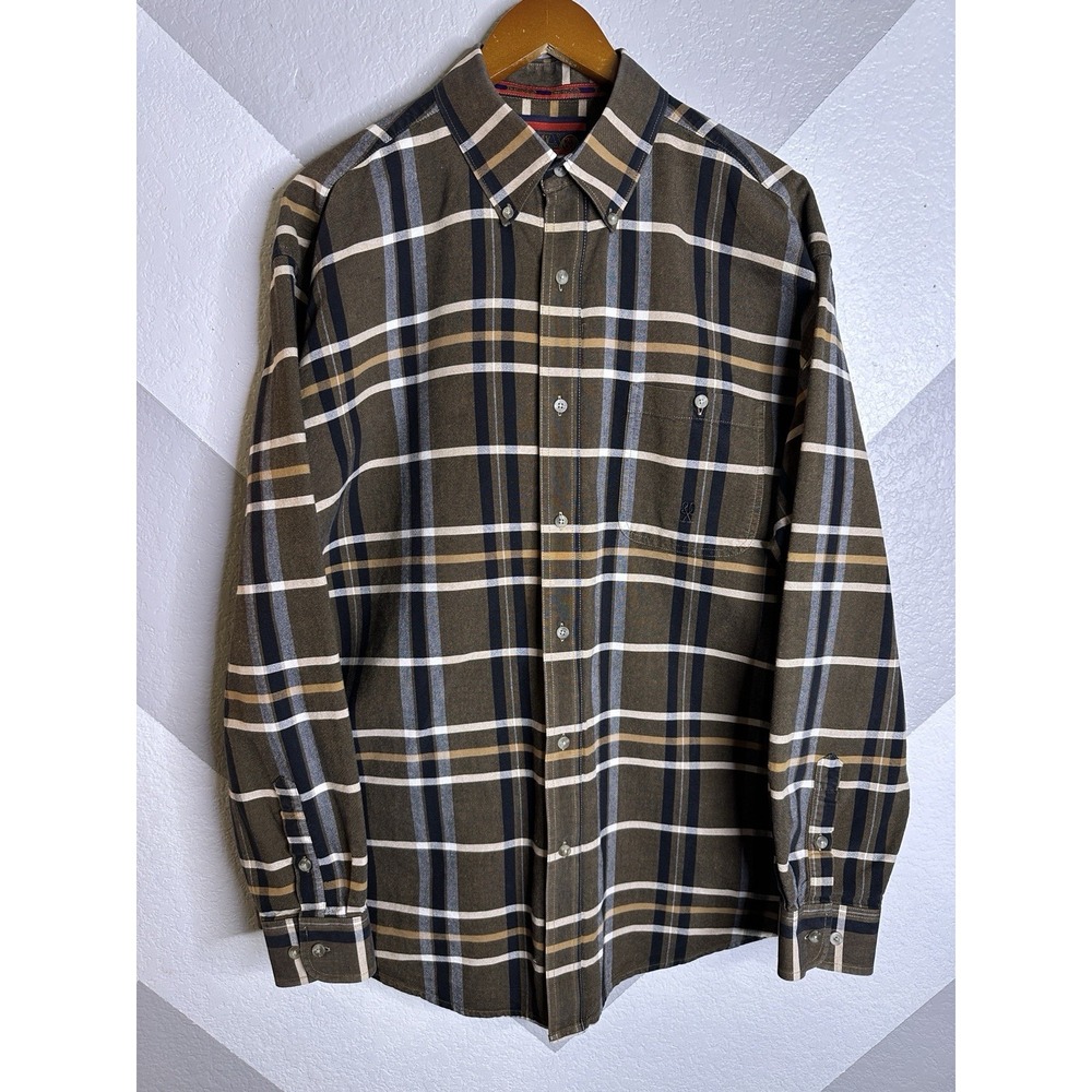 Vintage 20X Twenty-X Brown Plaid Button Up Brushpopper Western Dress Shirt 2XL